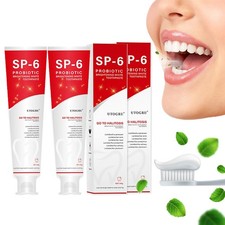 2X SP-6 Probiotic Toothpaste Bright White Toothpaste Fresh Breath Fluoride Free