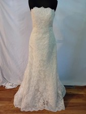 Wedding dress size 12 ivory lace White One, check measurement,  P