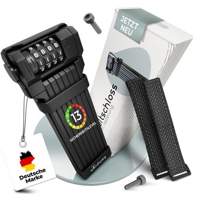 Faltschloss Fahrrad 120cm Zahlenkombination Diebstahlschutz Fahrradschloss