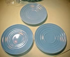 Vintage Hazel Atlas Moderntone Platonite Blue Saucers (3)