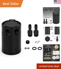 Compact 2 Port Aluminum Oil Catch Can - Universal Baffled Engine Protector