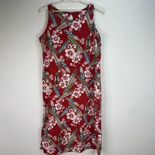 Island Aloha Wear Tropical Print Maxi Dress Size XL Made USA surfboards floral