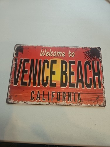 Venice Beach California Tin Sign 8x12 Rustic-looking - Picture 1 of 6