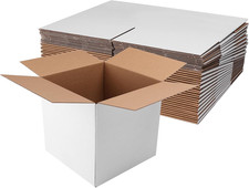 8X8X8 Shipping Boxes Set of 25  White Corrugated Cardboard Box