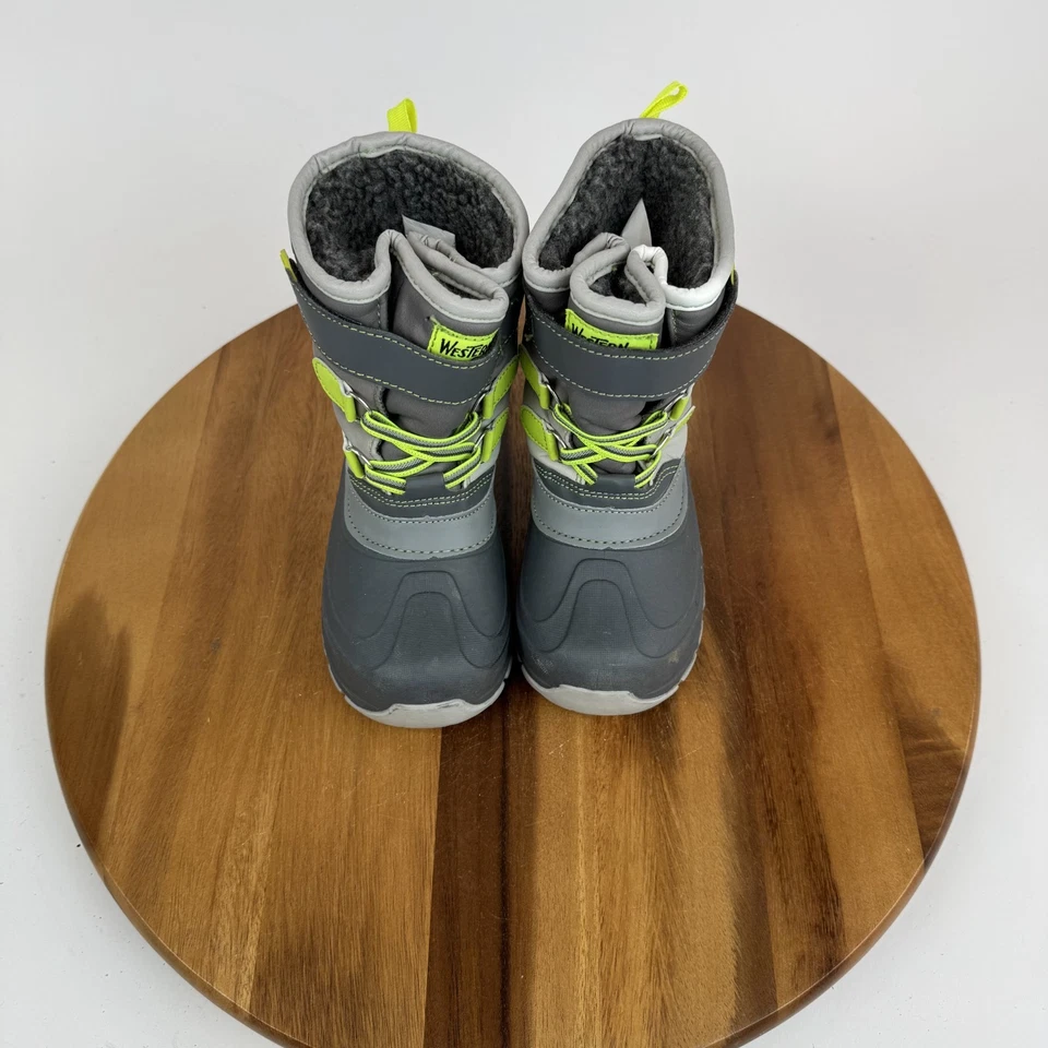 Botas de nieve forradas cómodas carbón Western Chief Ascend para niños pequeños talla 10 C usadas en excelente estado Foto 4 de 4