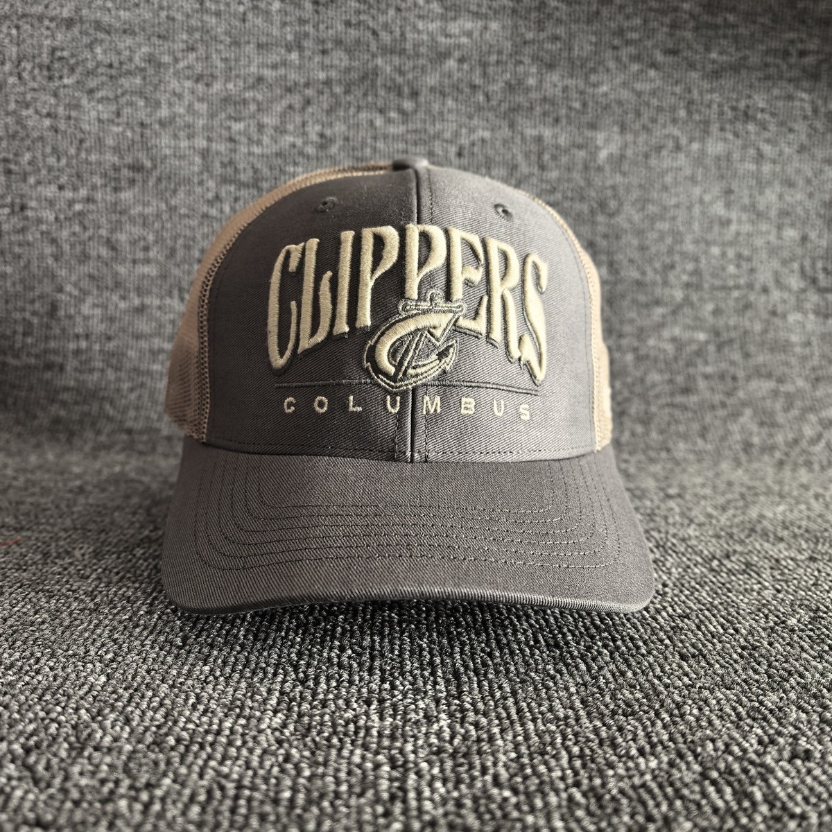 '47 Brand Columbus Clippers Trucker Snapback Gray Tan Mesh Back Hat OS