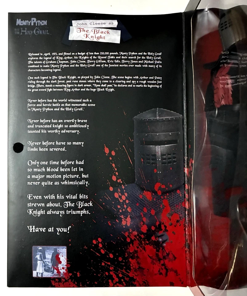 12" 2002 Monty Python y el Santo Grial Sideshow Toys Figura Caballero Negro Nuevo en Caja Foto 3 de 4