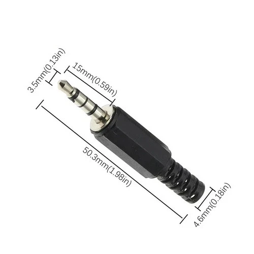 5PCS 3.5mm Audio Jack Plug Male Stereo Solder Type 2/3/4 Pole Headphone - Picture 4 of 10