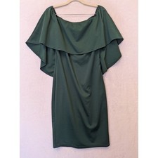 Grace Karin Women's Size M Off Shoulder Ruffle Midi Emerald Green Dress