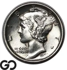 1928-D Mercury Dime, Full Split Bands, Solid Gem BU++ FSB Better Date