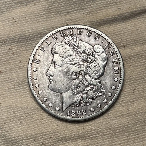 1892-CC MORGAN SILVER DOLLAR VF+/ XF DETAILS TOUGH DATE ZM