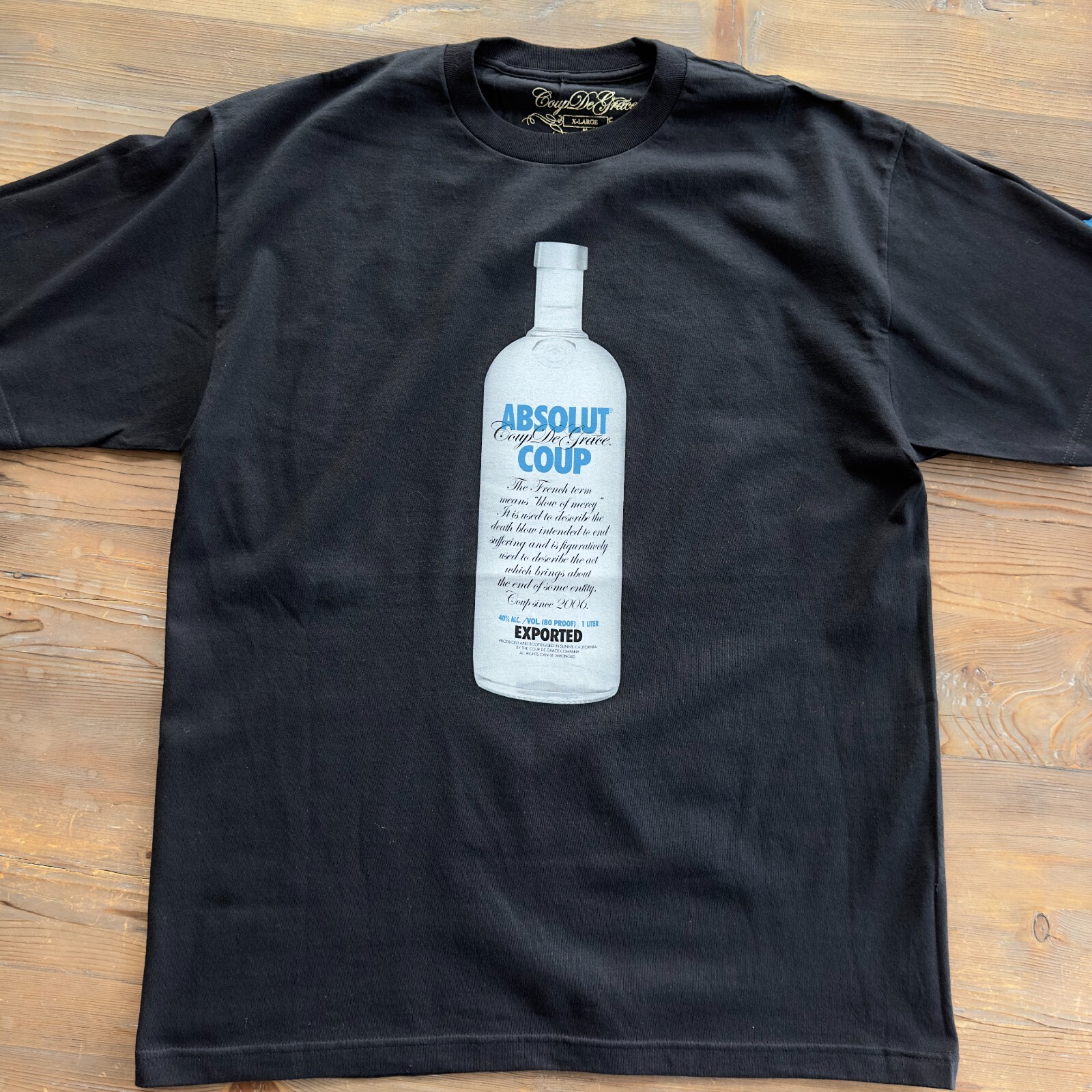 Extremely RARE Vintage From 2007 "Absolute Coup" Absolut Vodka T-Shirt Black