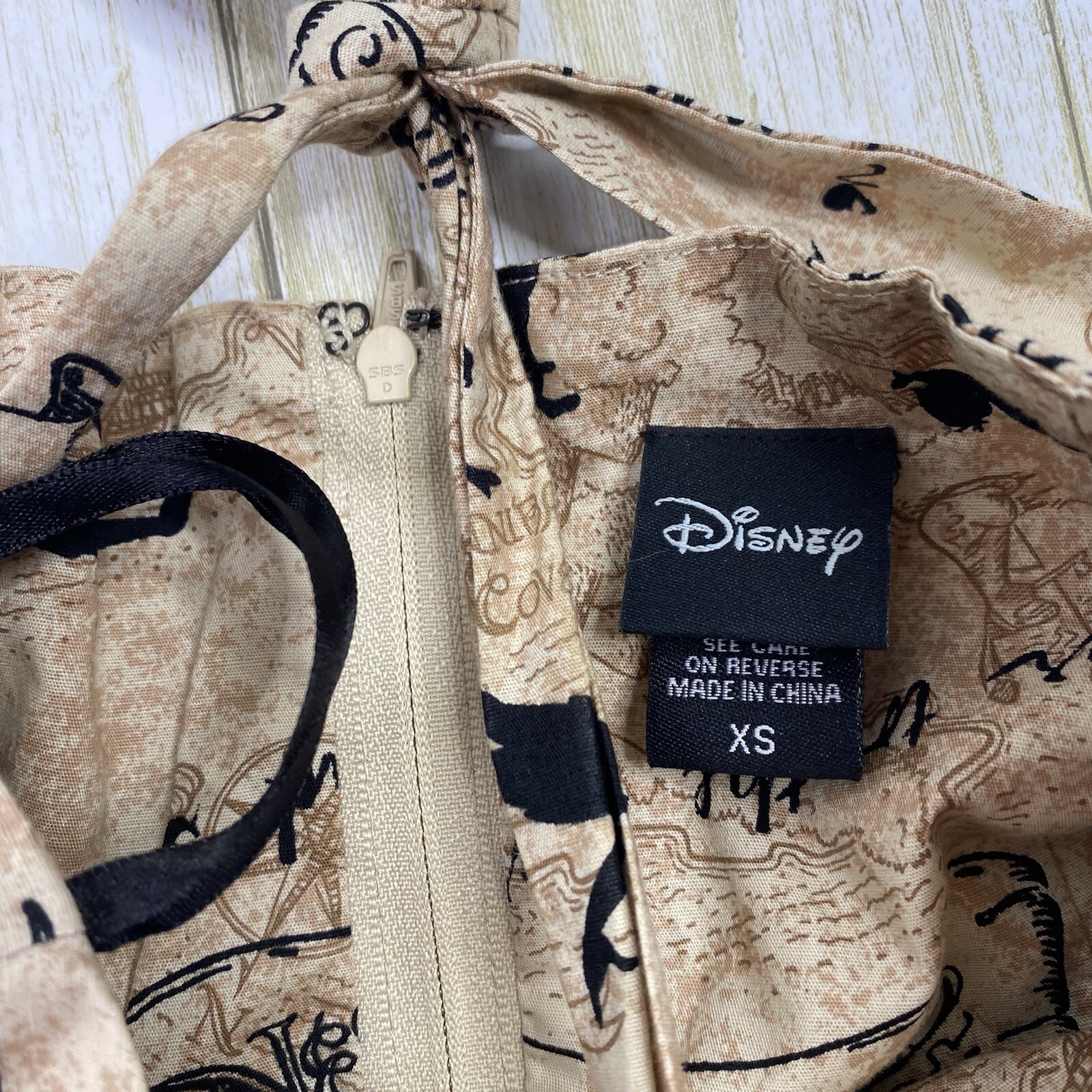 Hot Topic x Disney Womens XS Tan Peter Pan Rockabilly Corset Tutu Halter Dress