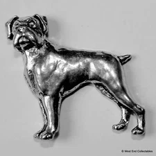 Boxer Pewter Pin Brooch - British Hand Crafted - Deutscher Bulldog Dog