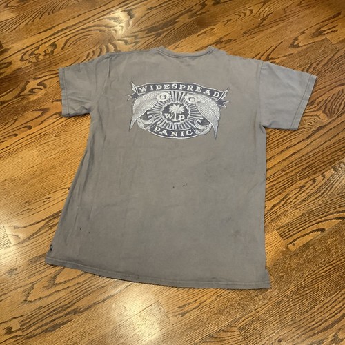 Widespread Panic Graphic T Shirt Size S Distressed Fish Palm Tree Gray Cotton - Picture 8 of 10