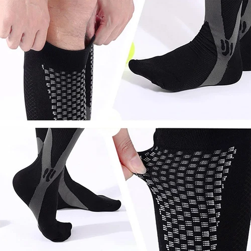 1-3 pares de calcetines de compresión 20-30 mmhg deportivos hasta la rodilla médicos para correr - Imagen 11 de 25