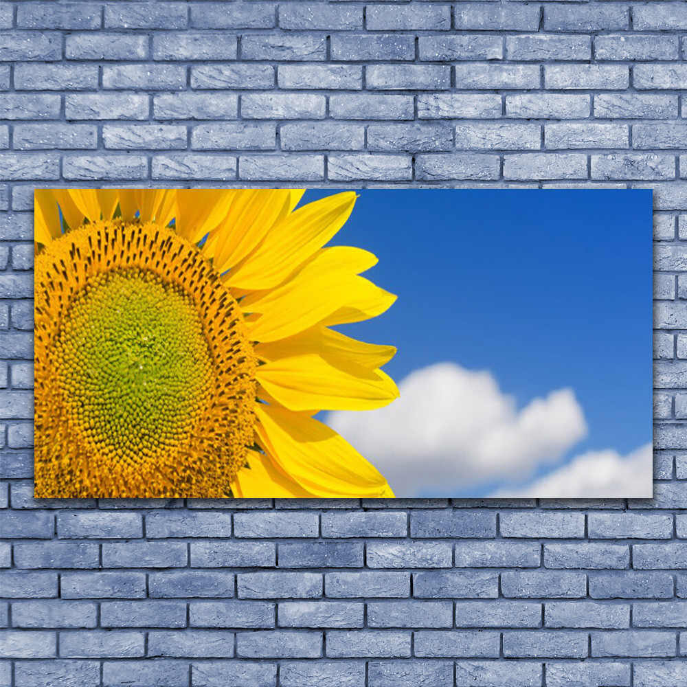 Tableau plexiglas floral tournesol 140x70 pour illuminer un mur sombre