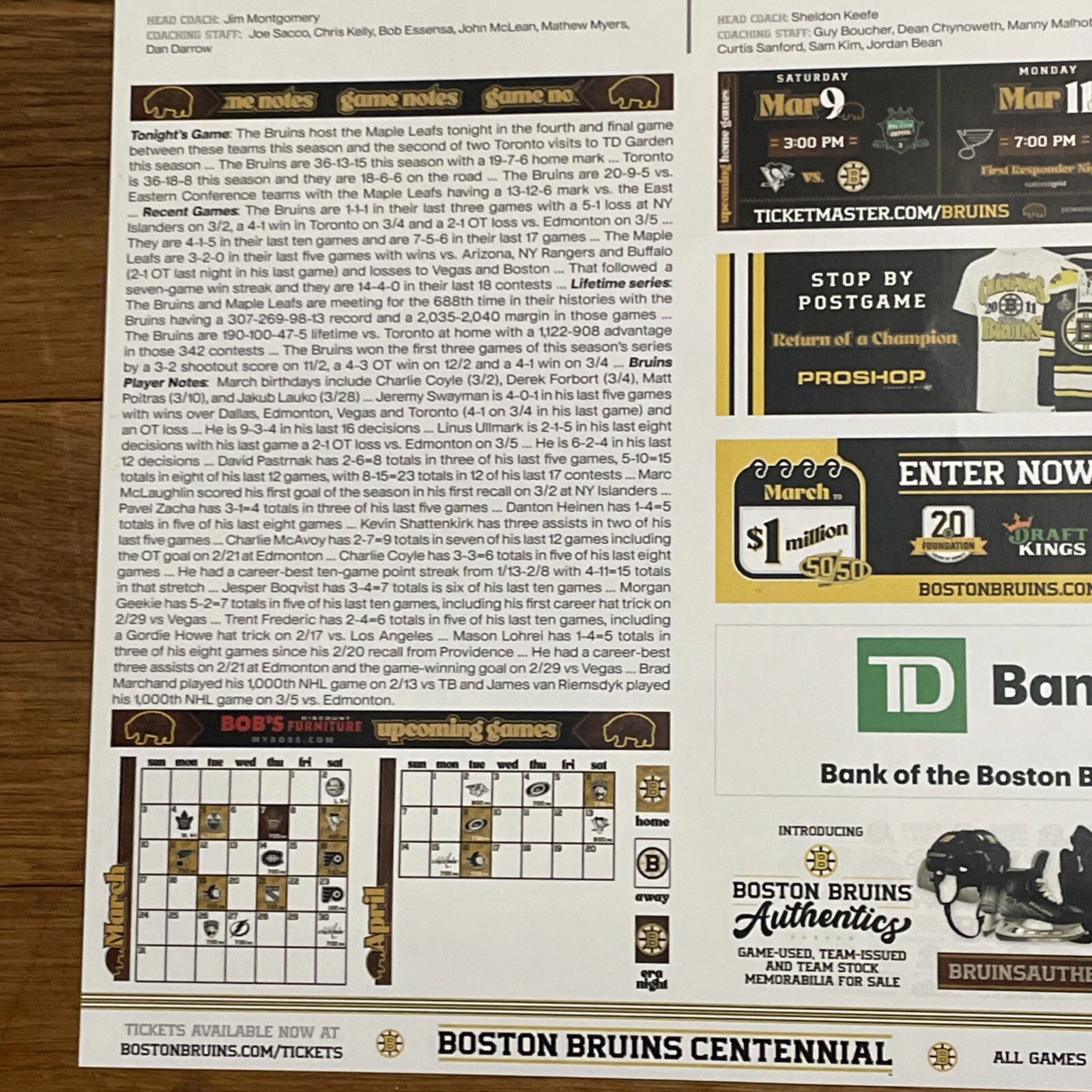 Boston Bruins Game Day Poster Era Night Toronto