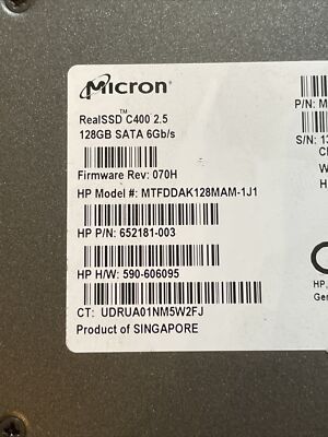 HP 652181-002 Micron SSD C400 Unità A Stato Solido 128GB SATA
