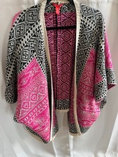 Chelsea Violet Womens Cardigan Size XS Pink Aztec Chunky Boxy Oversized 16622x