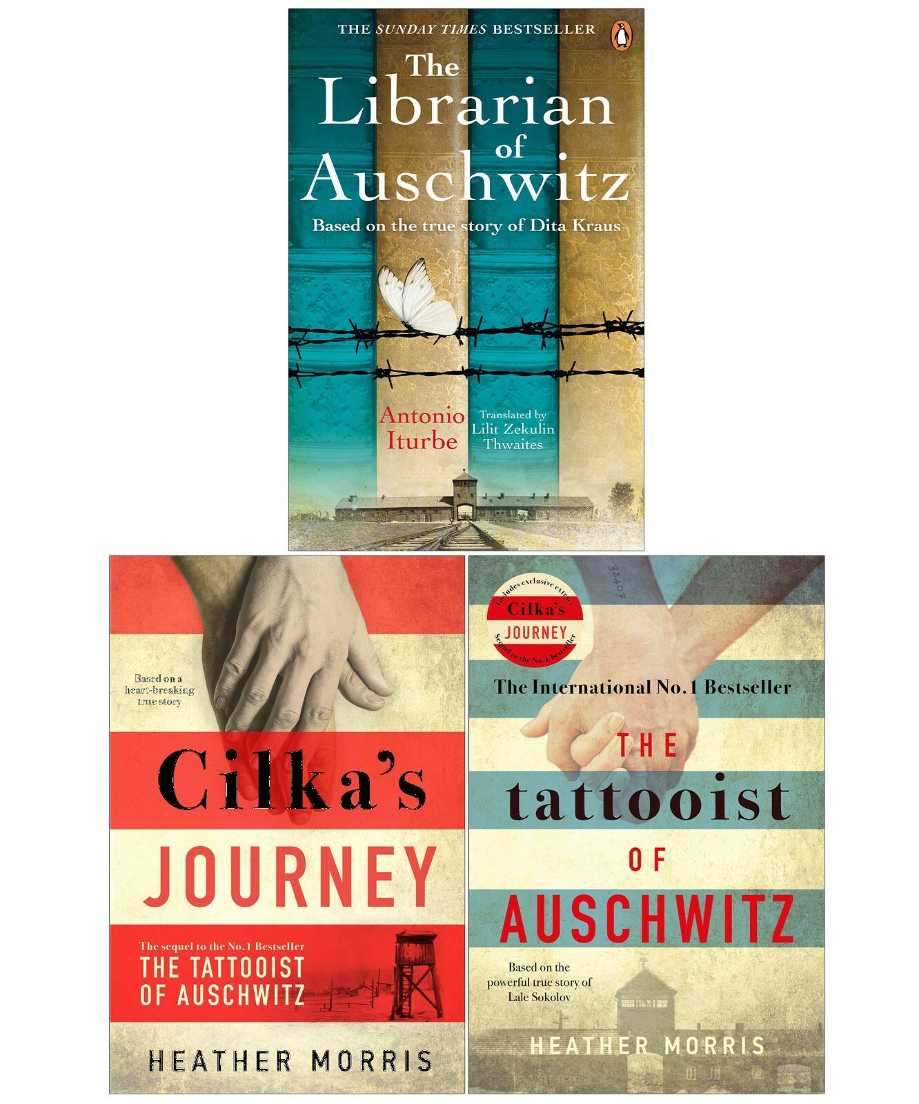 Cilka's Journey,Librarian of Auschwitz,Tattooist 3 Books Collection Set NEW