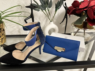 Versace Collection NWT Women s Genuine Leather Wallet Purse- Color BLUE -LPDS301