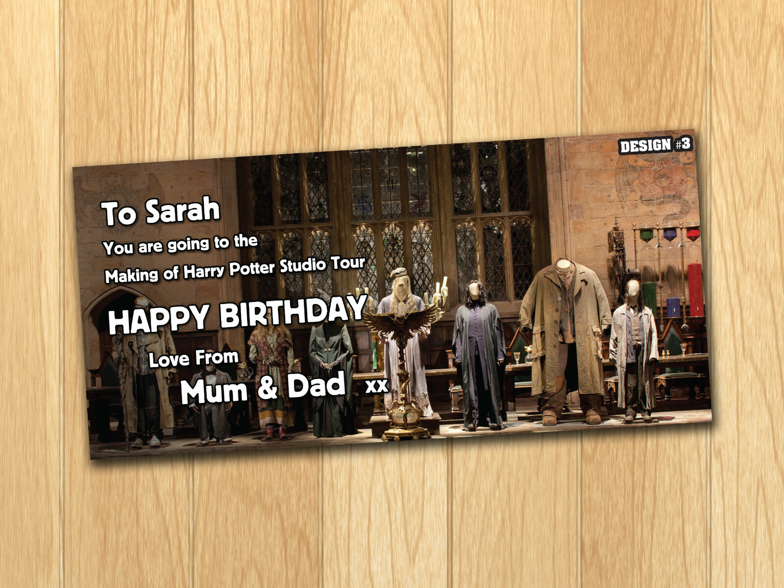 Harry Potter Studio Tour Gift Voucher Personalised Christmas Birthday