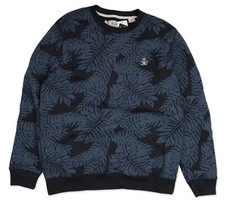 Original Penguin 257859 Mens Fleece Logo Sweatshirt Dark Sapphire Size Small