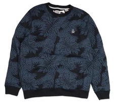 Original Penguin 257859 Mens Fleece Logo Sweatshirt Dark Sapphire Size Small