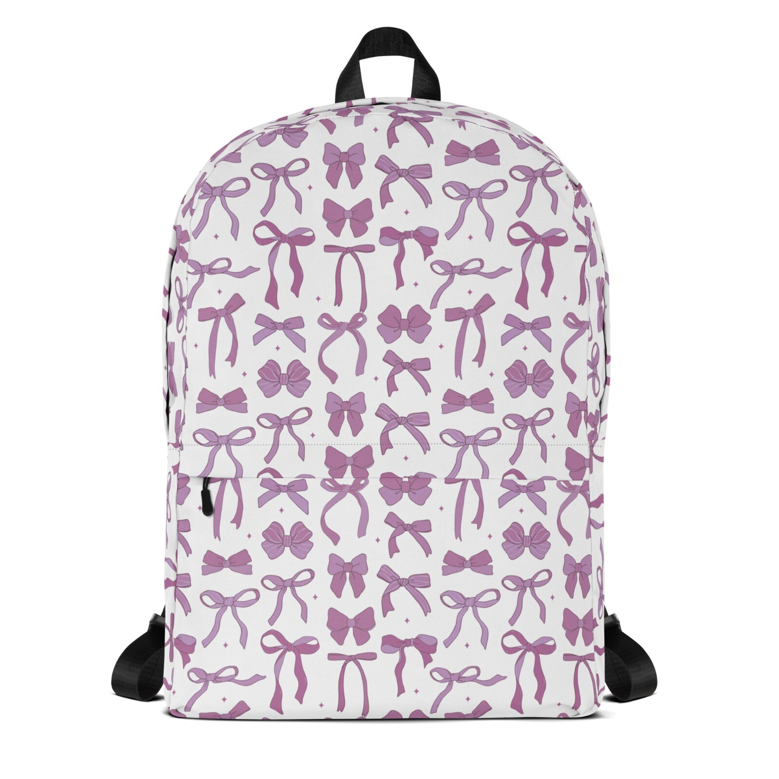 Purple Bows Backpack for Women, Lilac Coquette Water Resistant Backpack for Girl