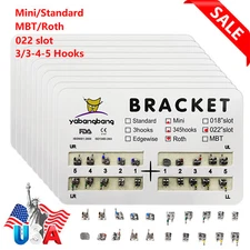 Dental Orthodontic Metal Brackets Braces Mini Roth/MBT Slot.022 3/3-3-5 Hooks