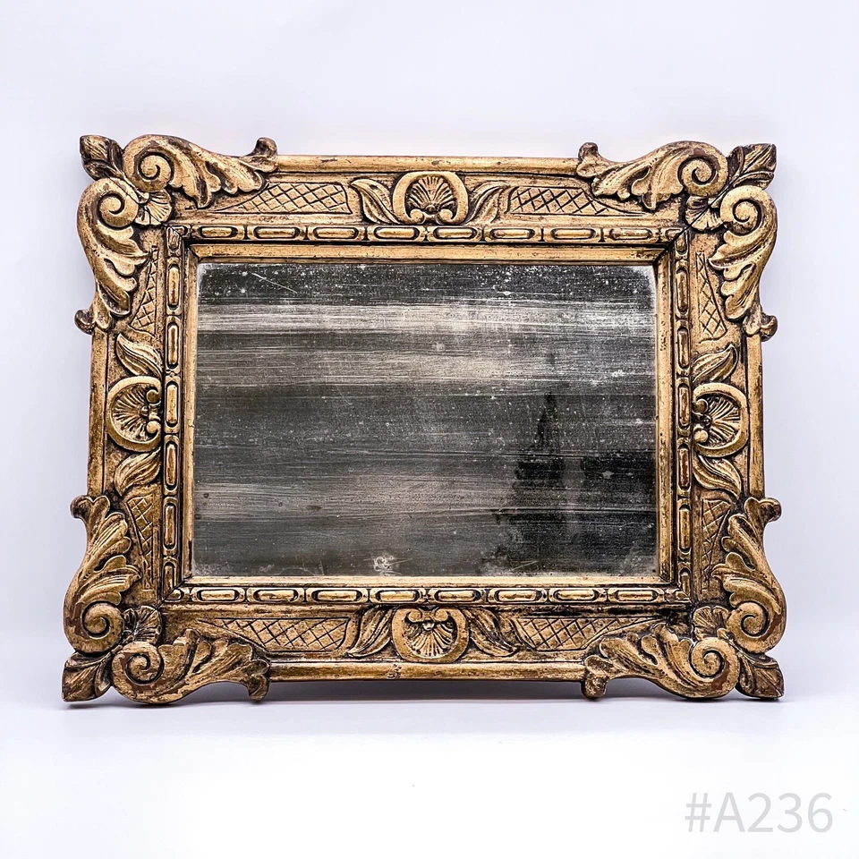 Espejo de pared antiguo Art Nouveau hecho de madera, decorado | DORADO Foto 4 de 4