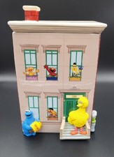 RARE Sesame Street Apartment Cookie Jar Big Bird, Burt, Ernie, Elmo  More 2006