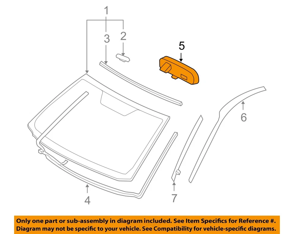 Used Front Center Interior Rear View Mirror fits: 2012 Toyota Rav4 automatic dim Foto 3 de 4