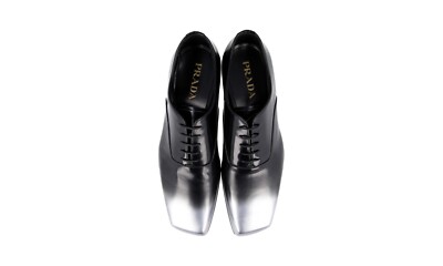 PRADA Runway Silver Square Toe Dress Shoes 2EA165 Black Men’s Size 8.5 Prada PRADA Runway Silver Square Toe Dress Shoes 2EA165  main image 3
