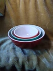Vintage Pyrex Colored Nesting Mixing Bowls Set of 3 402, 403, 404