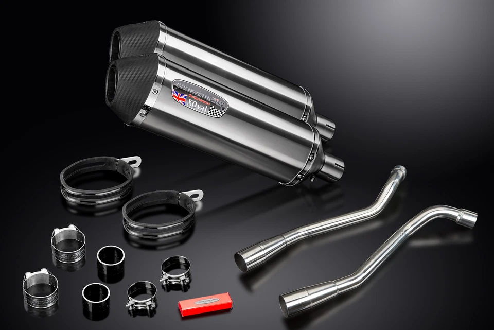 Yamaha XT660X XT660R 2004-16 Slip On 13.5" X-Oval Stainless Exhaust Muffler Kit - Image 2 of 4