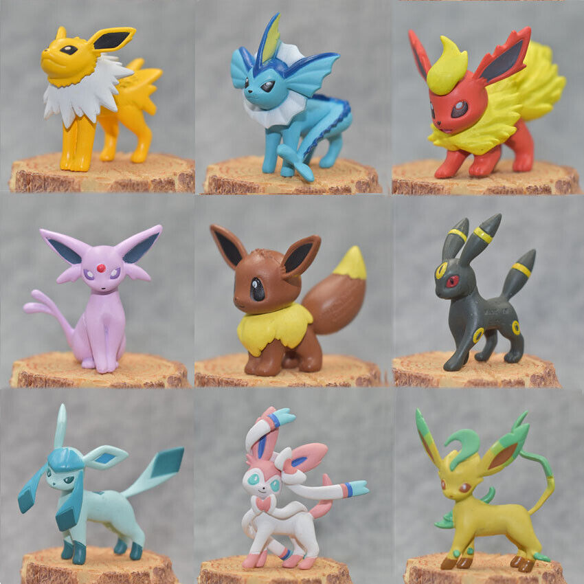 9pcs Eevee Evolution Action Figure Monster Collection Figurine No Box 2 5cm