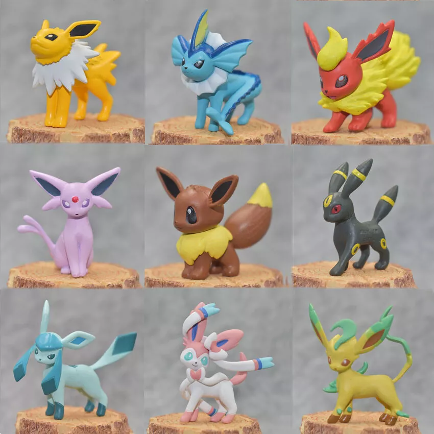 2inch Go eevee evolution action figure Monster Collection Figurine 9pcs No  Box