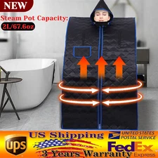 Portable Personal Steam Sauna Home Heated Spa Tent Black Detox Therapy 1000W 2L