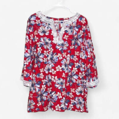 Alfred Dunner Women's Floral Pattern Long Sleeve Blouse Size 18W