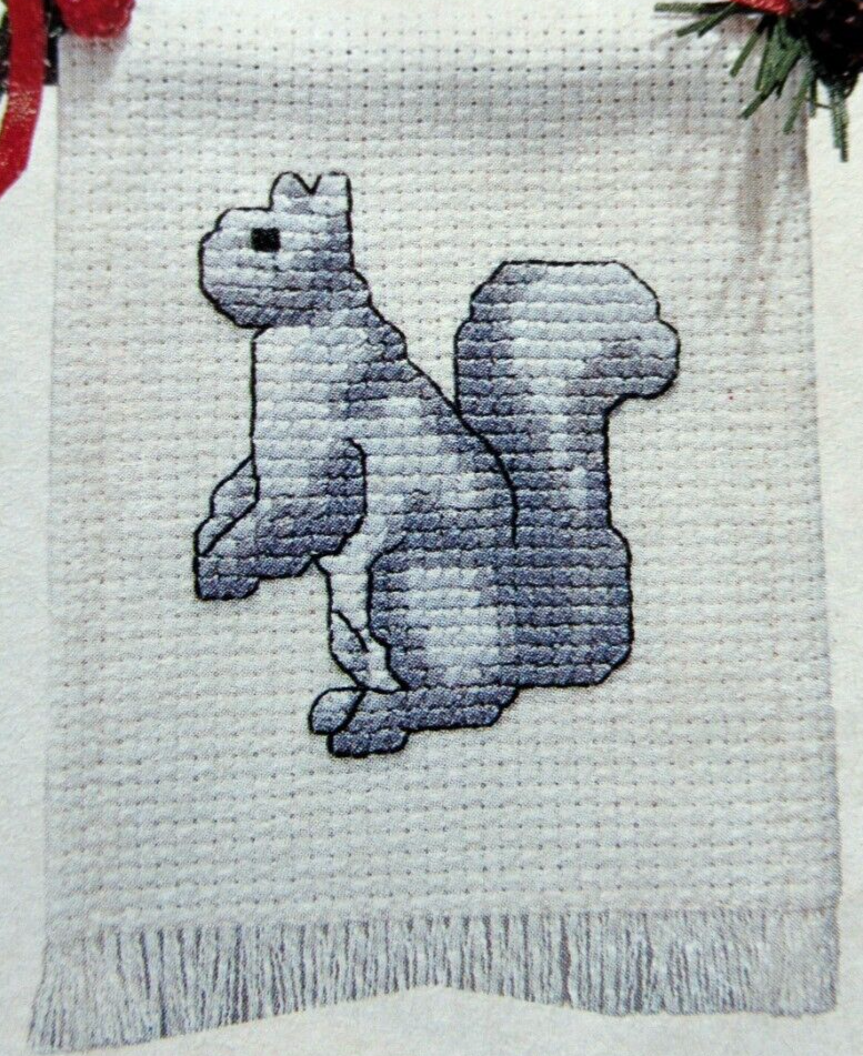 Woodland Stocking Tree Skirt Over River Through Woods CROSS STITCH