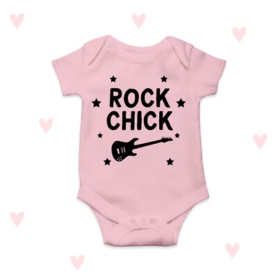 Rock Küken Baby wachsen lustig süß Musiker Rockstar personalisiert Baby Mädchen Geschenke