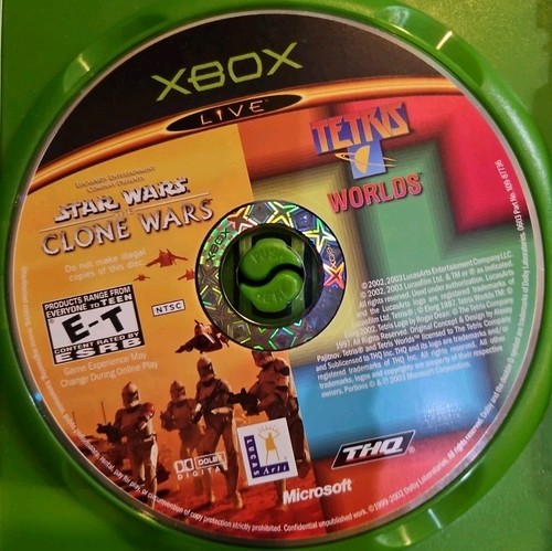 Star Wars The Clone Wars + Tetris Worlds (XBox) No Cover Art. Tested. New Case - Picture 2 of 3