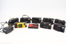 10 Point  Shoot 35mm Film Cameras Vivitar Canon Nikon AS-IS PARTS REPAIR V25