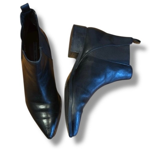 & Other Stories Black Leather Ankle Boots pointed toe women’s size 8 - Picture 1 of 8