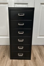 Metal Filing Cabinet 6 Drawer Solid Good Condition Bisley Style 67cm Tall