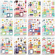 24 Sheets Holiday Stickers Seasonal Planner Calendar Assorted, Multicolor