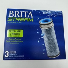 Brita Stream Pitcher Replacement Water Filters 3-Pack Brand New Sealed Genuine