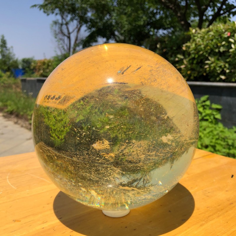 13.8LB Yellow Smelting Stone Quartz sphere Crystal Ball Mineral specimen Healing